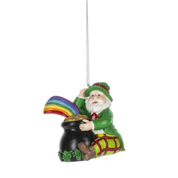 Item 261038 Leprechaun Santa Ornament