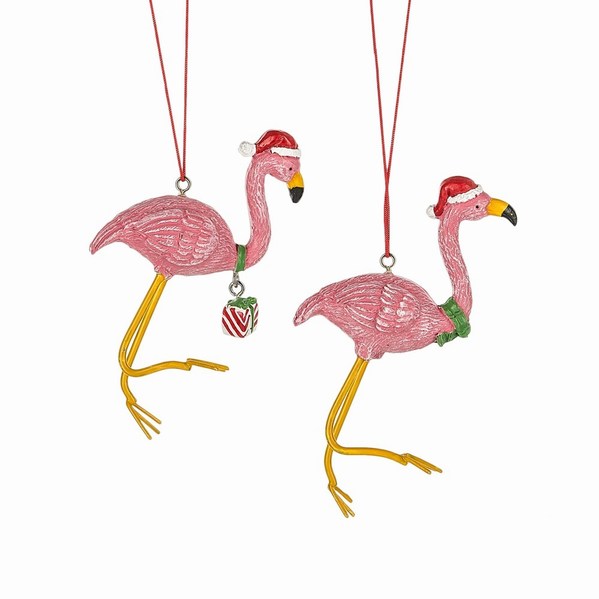 Item 261091 Flamingo With Santa Hat Ornament