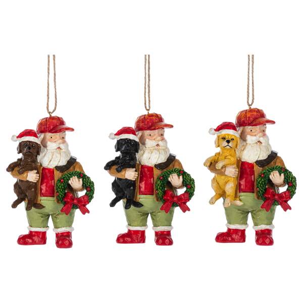 Item 261177 Santa With Pup Ornament