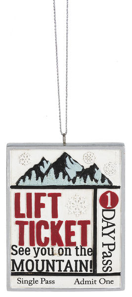 Item 261265 Ski Lift Ticket Ornament