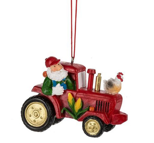 Item 261521 Santa Driving Tractor Ornament