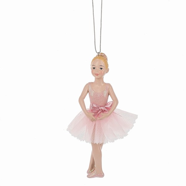 Item 261574 Ballerina In Pink Dress With Bow Ornament