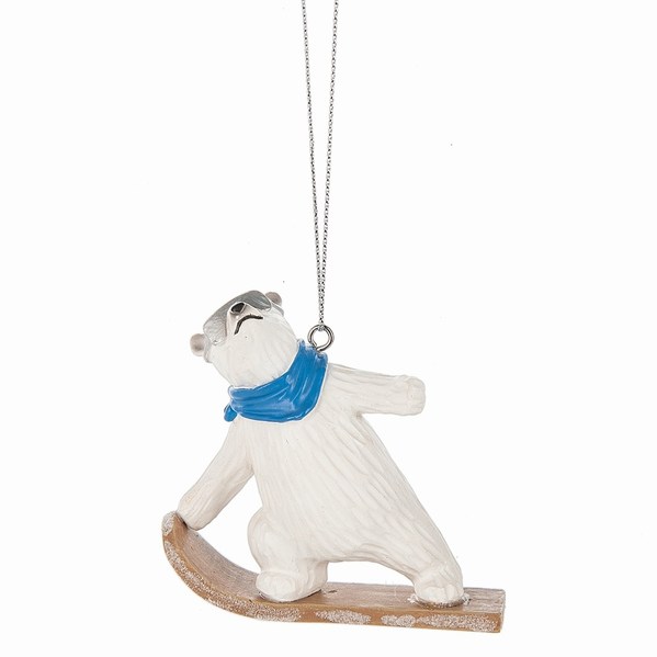 Item 261596 Polar Bear Snowboarding Ornament