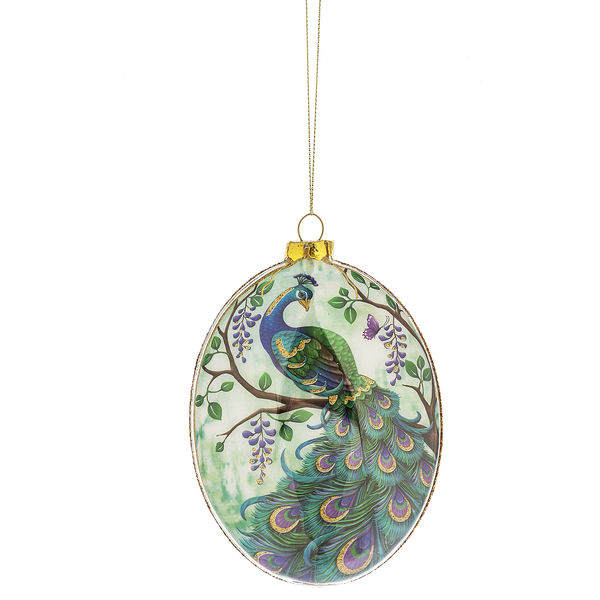 Item 261722 Peacock Oval Ornament