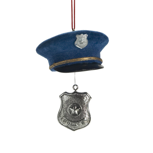 Item 261838 Police Hat With Badge Ornament