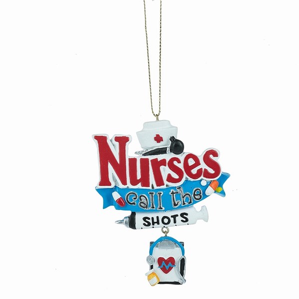 Item 261862 Nurses Call The Shots Sign Ornament