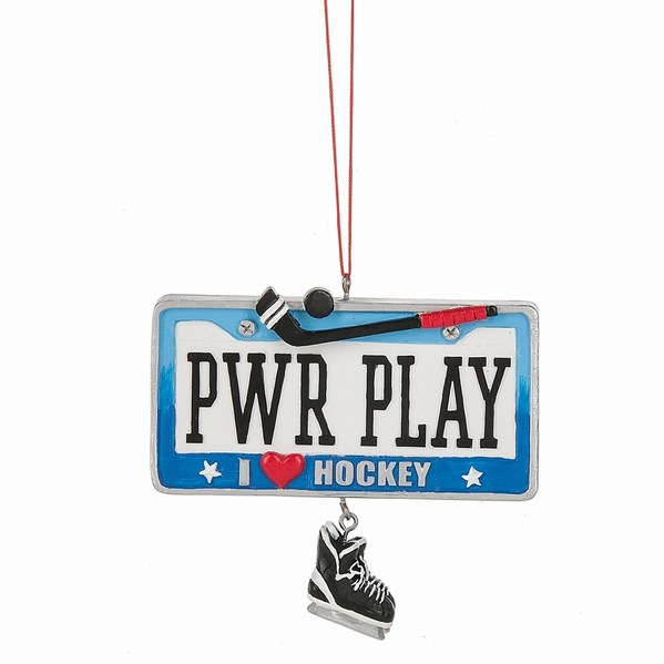 Item 261887 Power Play/I Heart Hockey License Plate Ornament