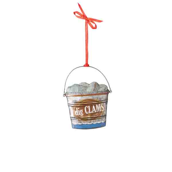 Item 262005 I Dig Clams Bucket Ornament