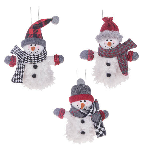 Item 262061 Cozy Snowman Stuffed Ornament
