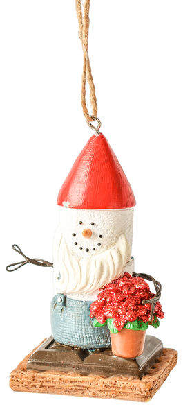 Item 262196 S'mores Gnome With Poinsettia Ornament