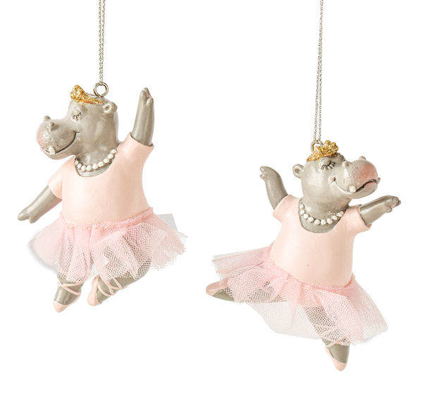 Item 262326 Hippo Ballerina Ornament