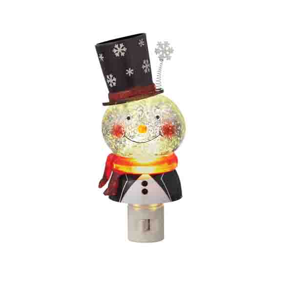 Item 262458 Snowman With Top Hat Shimmer Light