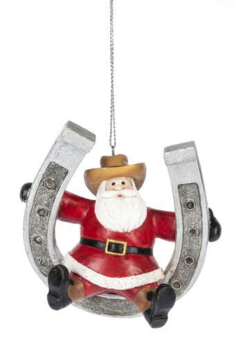 Item 262545 Santa With Hoseshoe Ornament