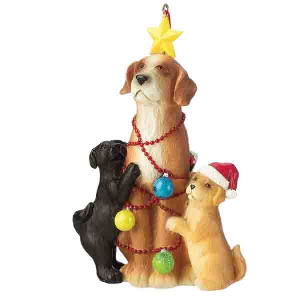 Item 262614 Puppies Decorating Dog Ornament