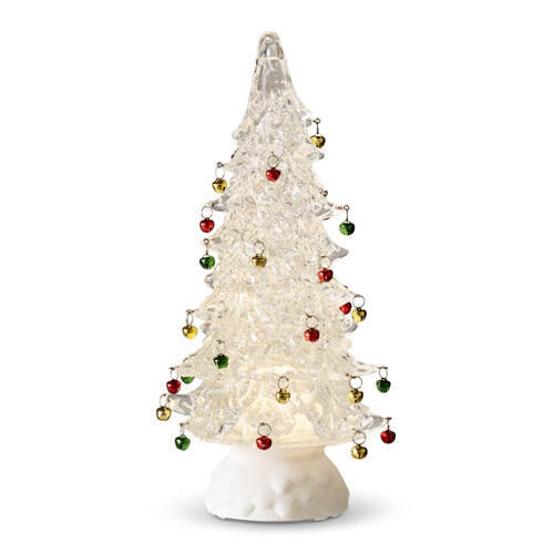 Item 281016 Lighted Clear Tree With Jingle Bells And Swirling Glitter