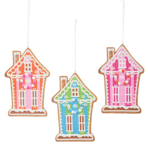 Item 281223 Vivid Jolly Gingerbread House Ornament