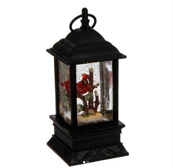 Item 281316 Black LED Lighted Cardinal Water Lantern