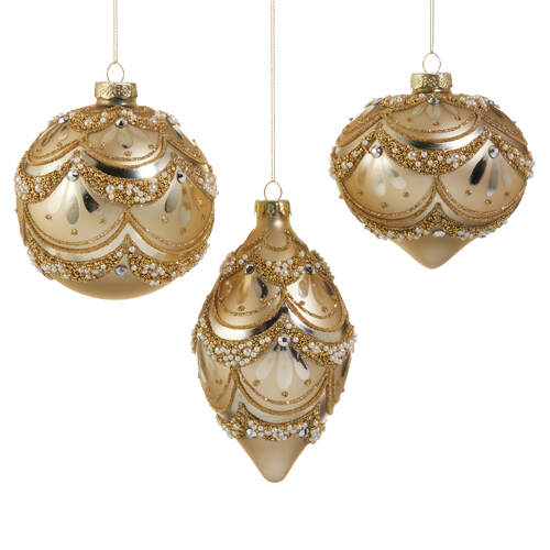Item 281350 Gold Pearl Trimmed Ornament