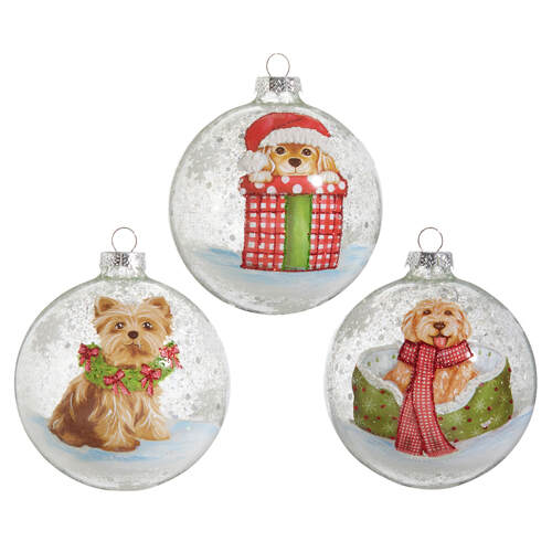 Item 281538 Celebrate The Season Pup Ball Ornament