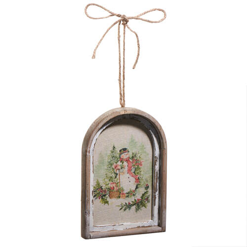 Item 281557 Watercolor Holiday Snowman Framed Ornament
