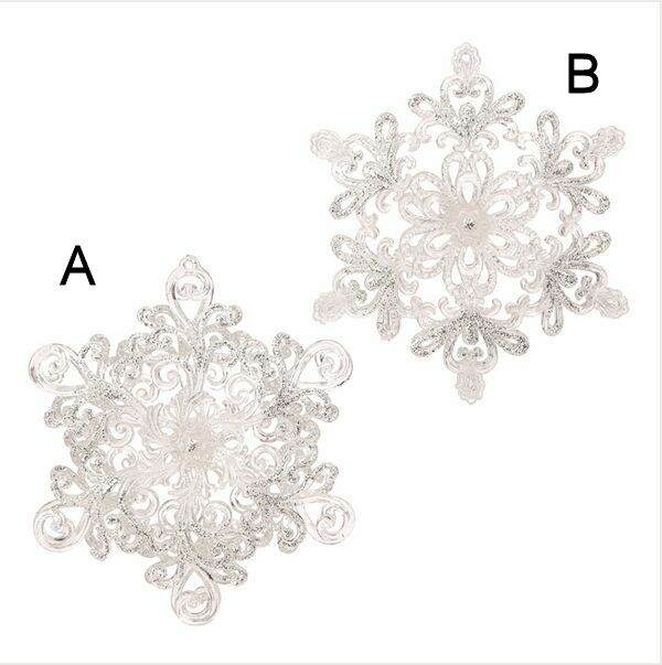 Item 281586 Clear Glittered Snowflake Ornament