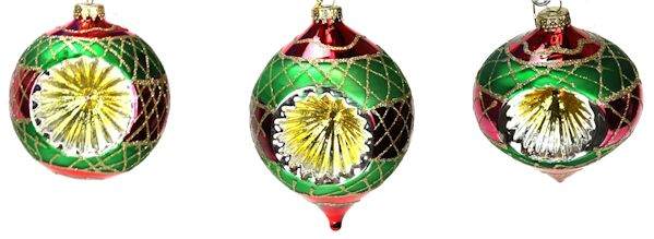 Item 281604 Retro Ball/Finial/Onion Ornament