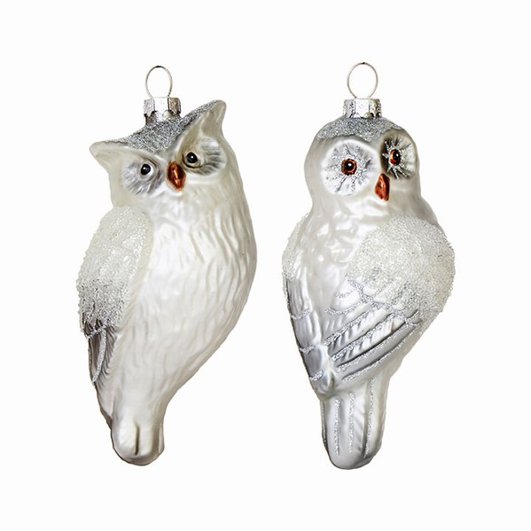 Item 281665 White/Silver Owl Ornament
