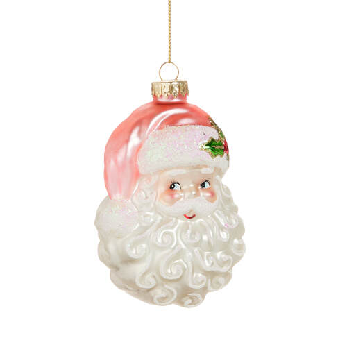 Item 281667 Pink Santa Head Ornament