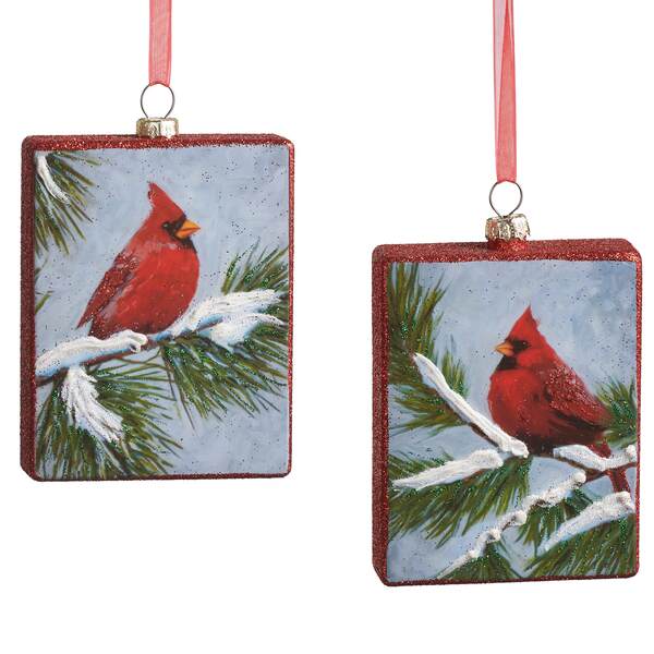 Item 281874 Cardinal On Pine Square Ornament