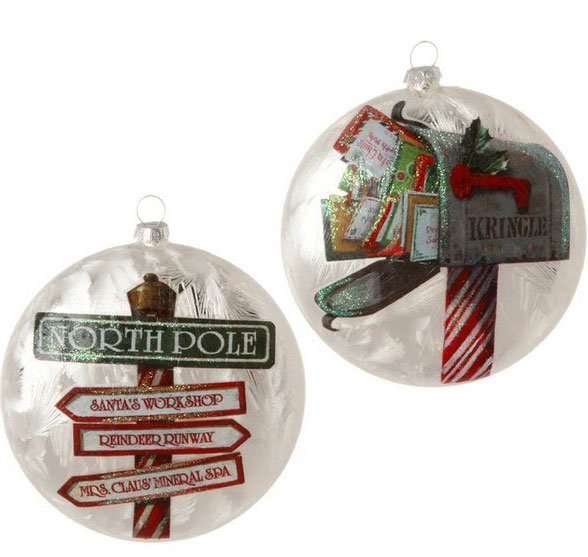 Item 281879 North Pole Sign/Kringle Mailbox Disc Ornament