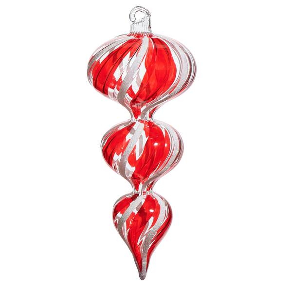 Item 281890 Peppermint Finial Blown Glass Ornament