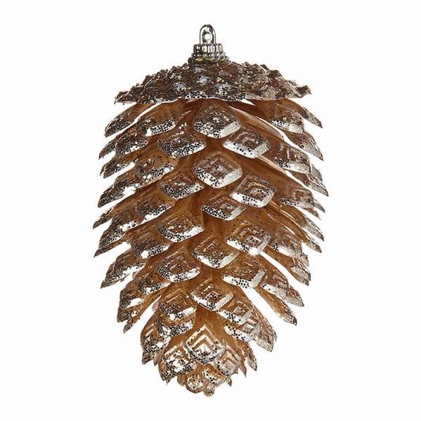 Item 281895 Brown & Silver Pine Cone Ornament