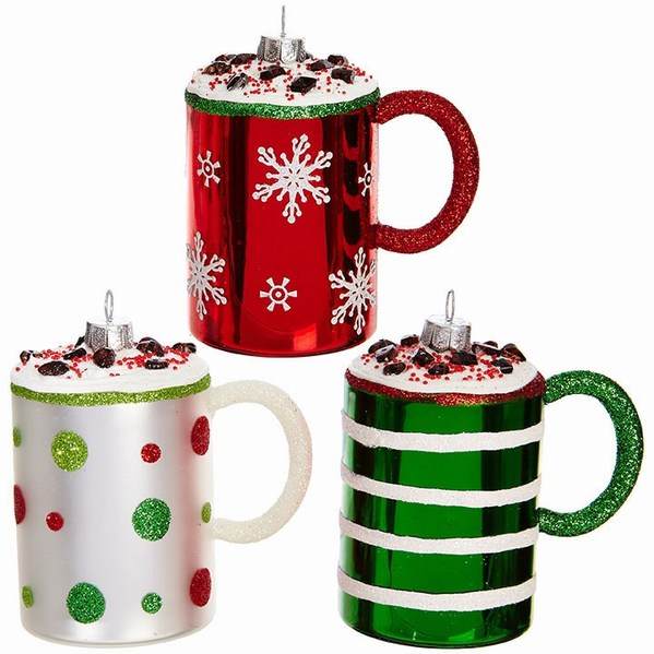 Item 281915 Red/White/Green Hot Cocoa Mug Ornament