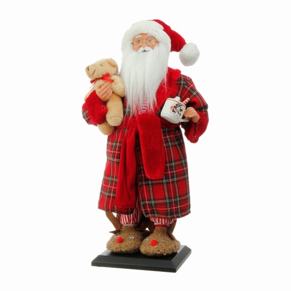 Item 281932 Santa In Robe With Reindeer Slippers Stander