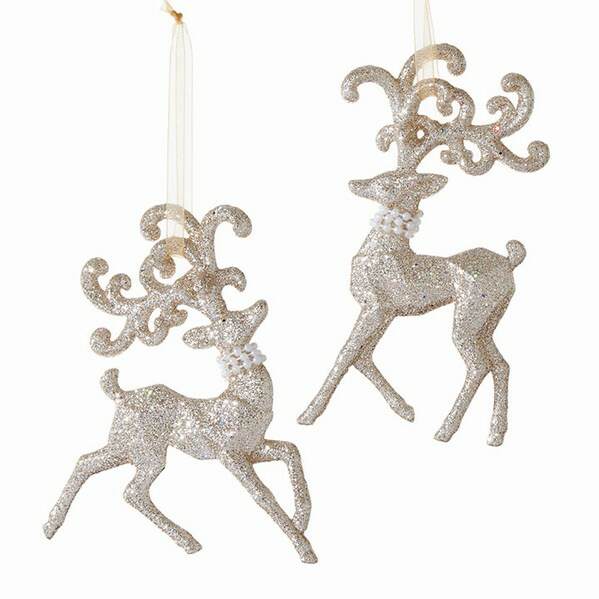 Glittered Deer Ornament - Item 281973 | The Christmas Mouse