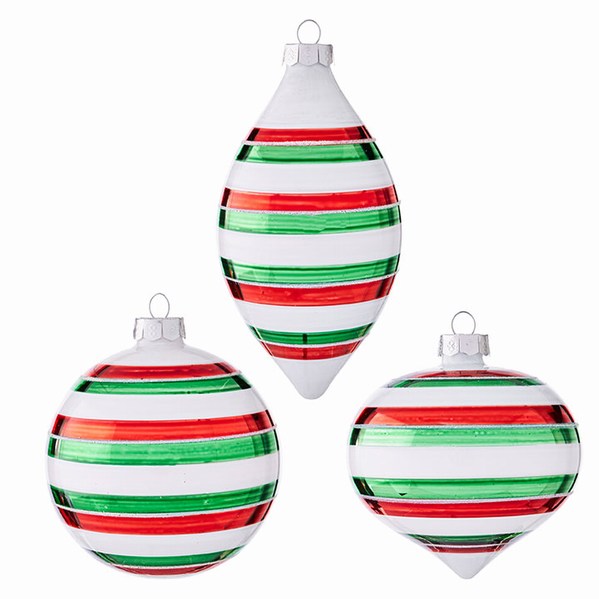 Item 282105 Striped Finial/Ball/Onion Ornament