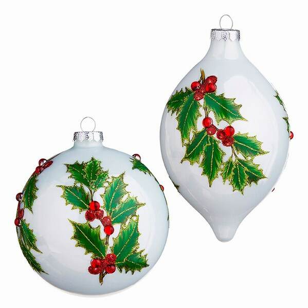 Item 282108 Holly Ball/Finial Ornament
