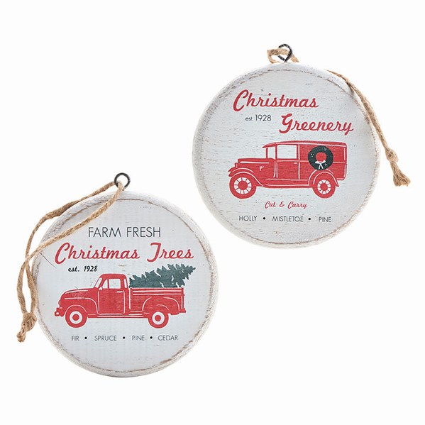 Item 282115 Holiday Delivery Truck Disc Ornament