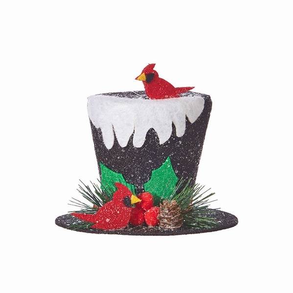Item 282156 Top Hat With Snow Ornament