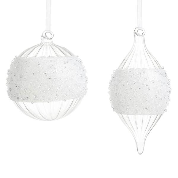 Item 282157 Crusted Clear Glass Ornament