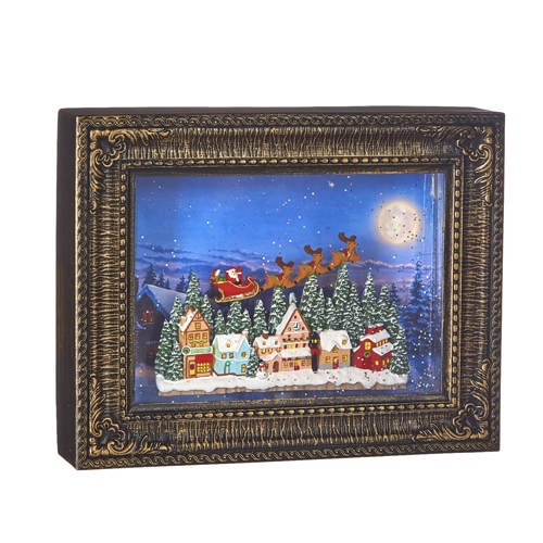 Item 282192 Flying Santa Lighted Water Picture Frame