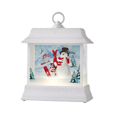 Item 282204 Snowman And Penguin Lighted Water Lantern