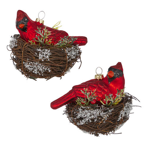 Item 282215 Cardinal In Nest Ornament