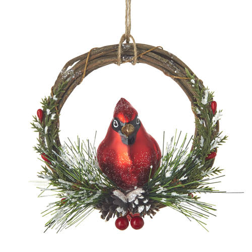 Item 282232 Cardinal On Wreath Ornament