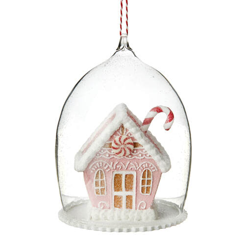 Item 282276 Gingerbread House Cloche Ornament