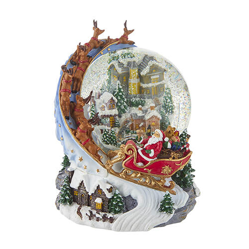 Item 282288 Santa Sleigh Swirling Glitter Globe