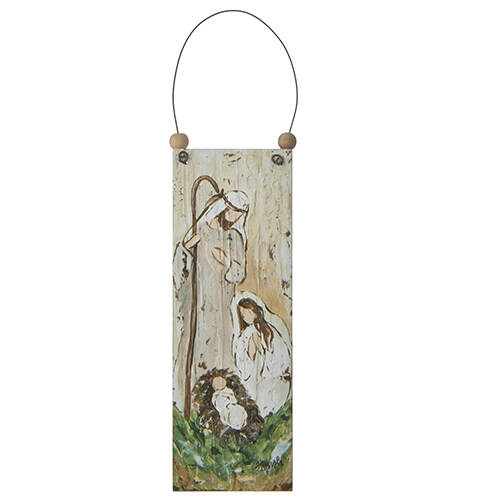 Item 282318 Holy Family Wooden Ornament