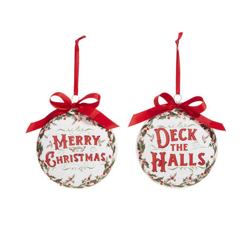 Item 282436 Holiday Greetings Disc Ornament