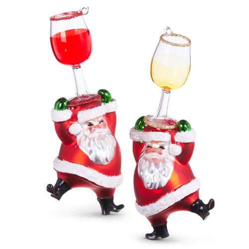 Item 282454 Santa With Wine Glass Ornament
