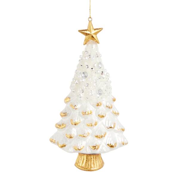 Item 282515 White Jeweled Tree Ornament